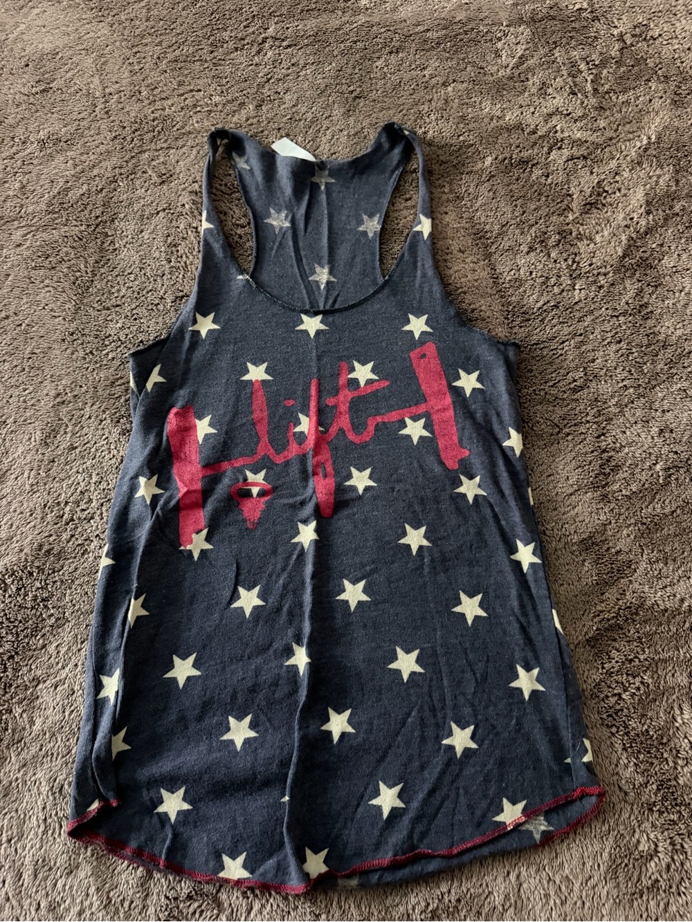 Alternative Star-Print Tank in Navy with Cream Stars